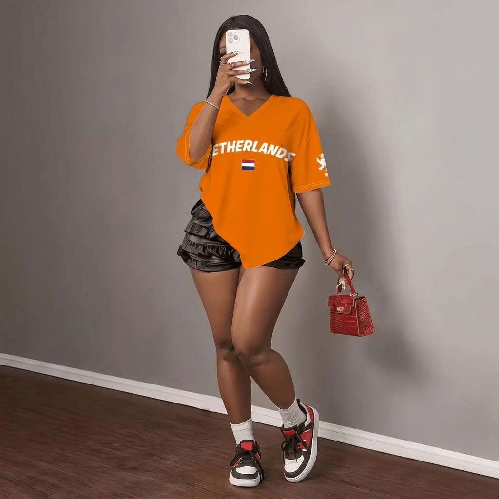 Loose Fit Football Top for Women