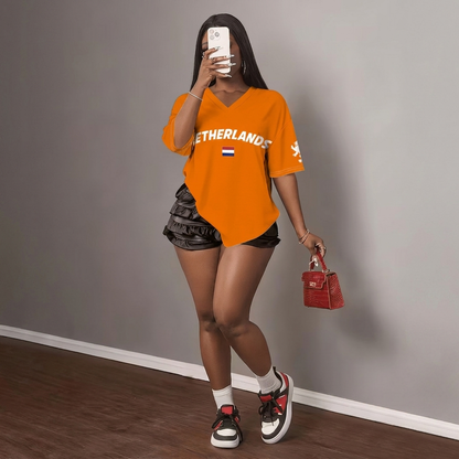 Loose Fit Football Top for Women