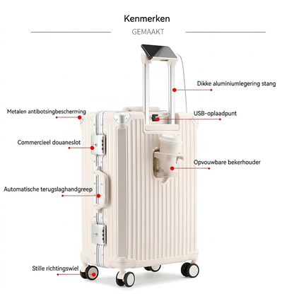 Valiză de călătorie rezistentă din aluminiu – încuietoare TSA – valiză Tallinn