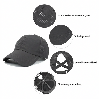 Breathable unisex mesh sports baseball cap with adjustable fit