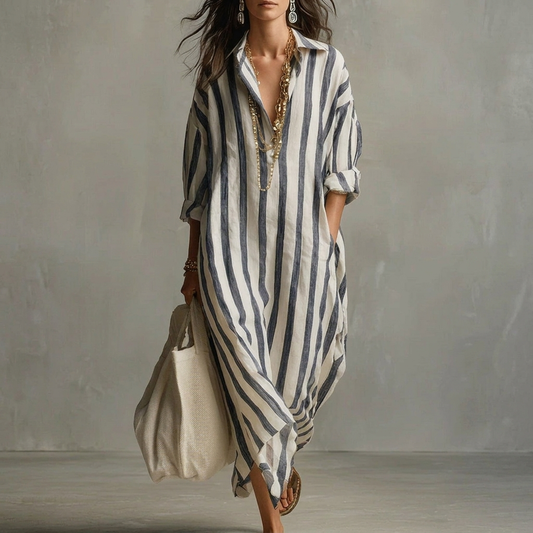 Vestido de línea A para mujer – con cuello con muesca