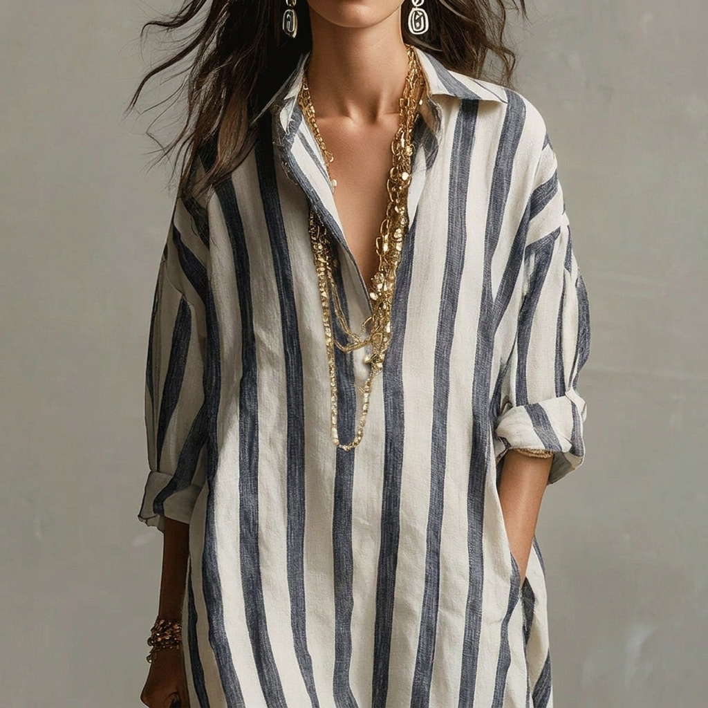 Women's A-Line Dress – With Notched Collar