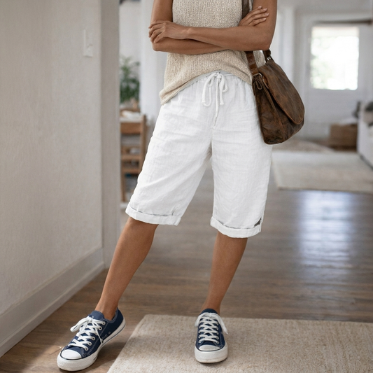 Pantalones cortos para mujer con cordón ajustable