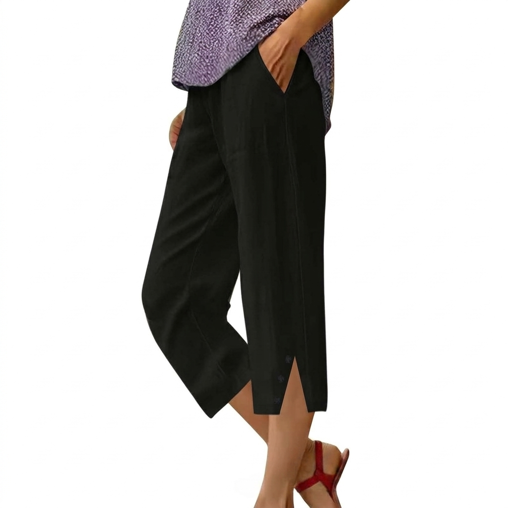 High Waist Women's Loose Fit Casual Trousers with Pockets