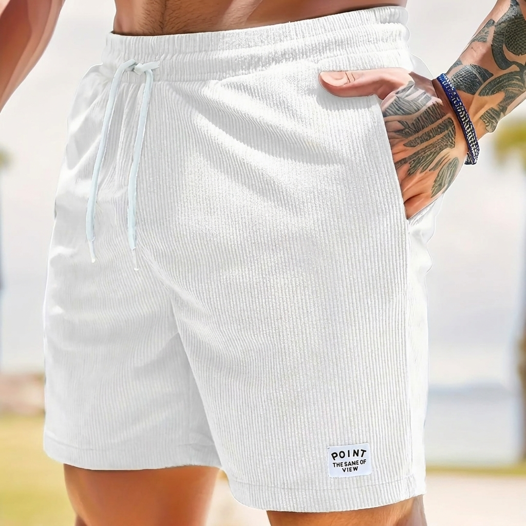 Men's Short Trousers with Laces and Cord from Corduroy