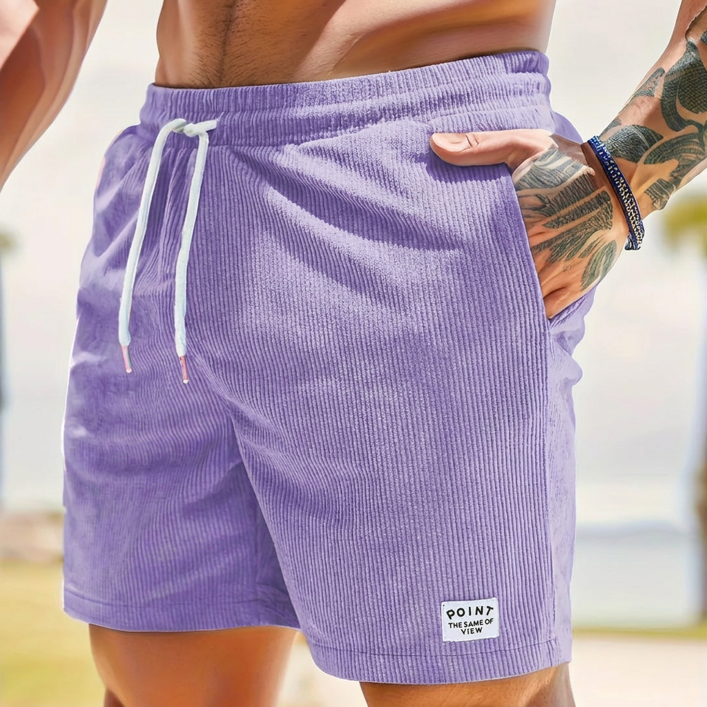 Men's Short Trousers with Laces and Cord from Corduroy