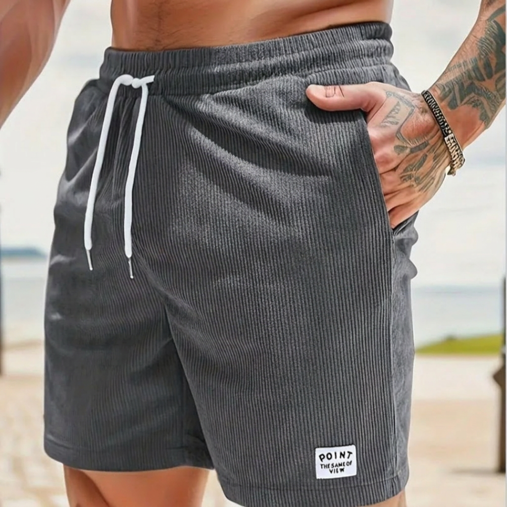 Men's Short Trousers with Laces and Cord from Corduroy