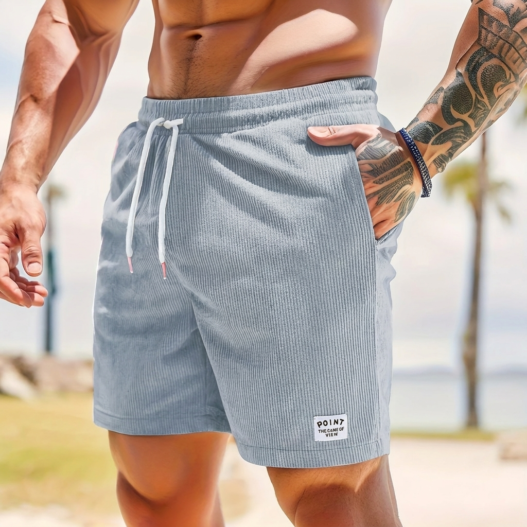 Men's Short Trousers with Laces and Cord from Corduroy
