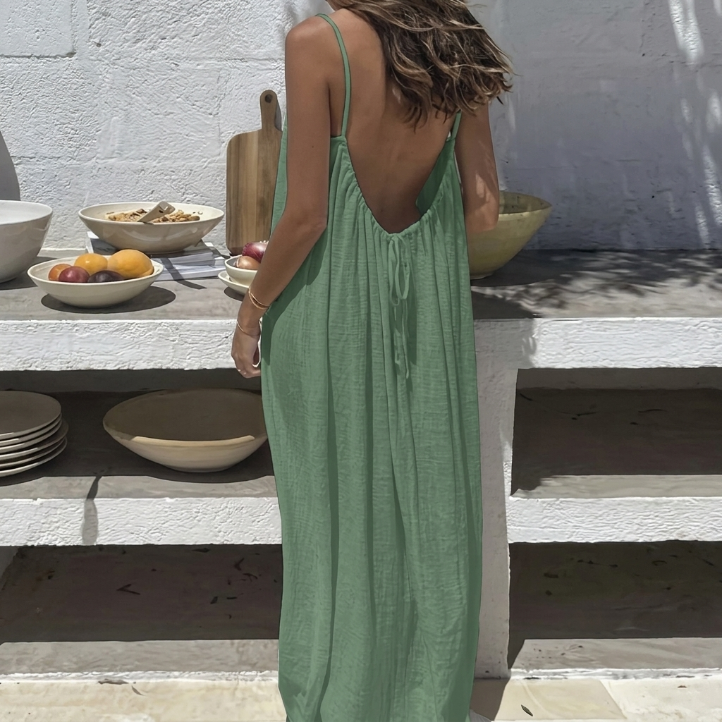 Women’s Backless Loose Fit Long Home Dress