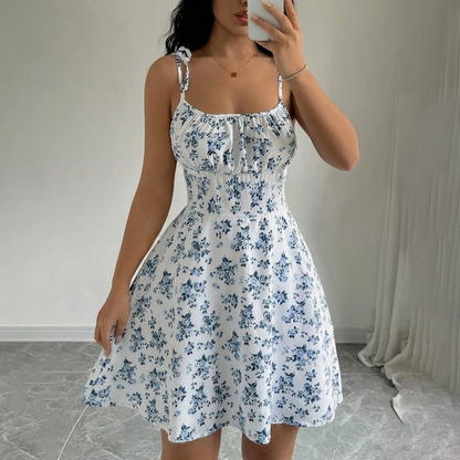 Abito a linea ad A floreale dolce da donna