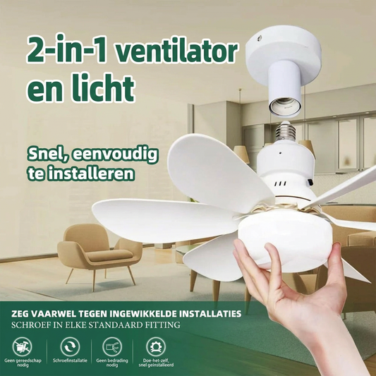 Lámpara de ventilador de techo LED E27 con control remoto