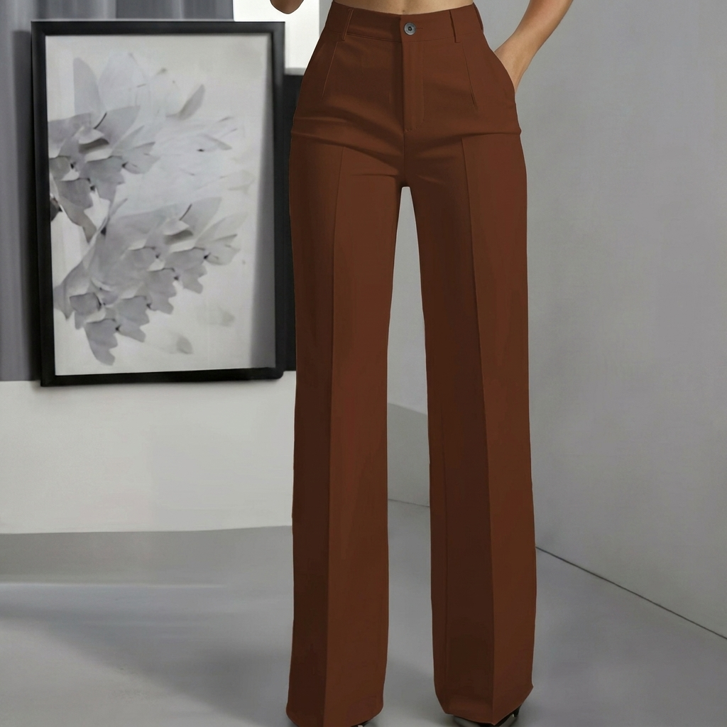 White Minimalist Ladies' Trousers