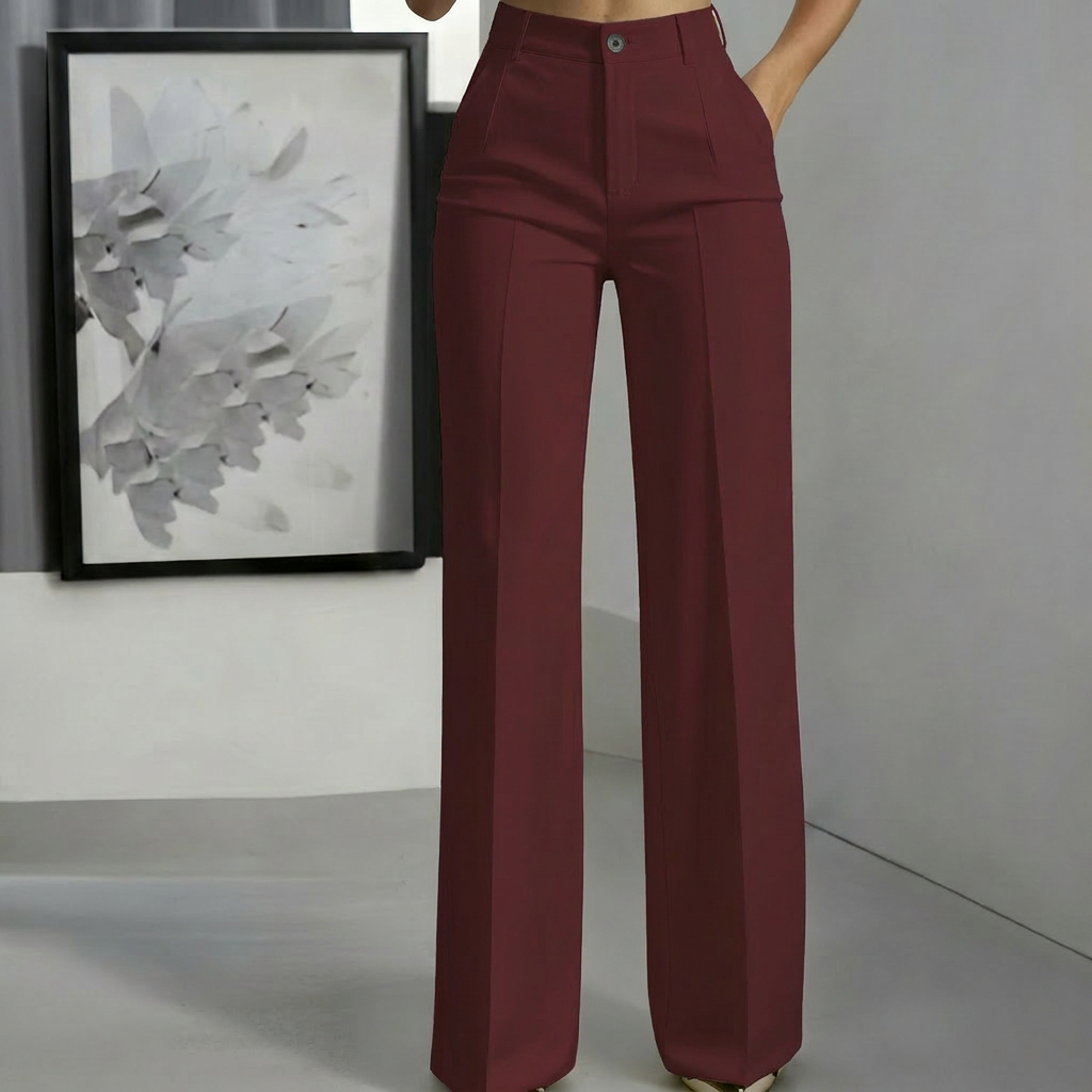 White Minimalist Ladies' Trousers