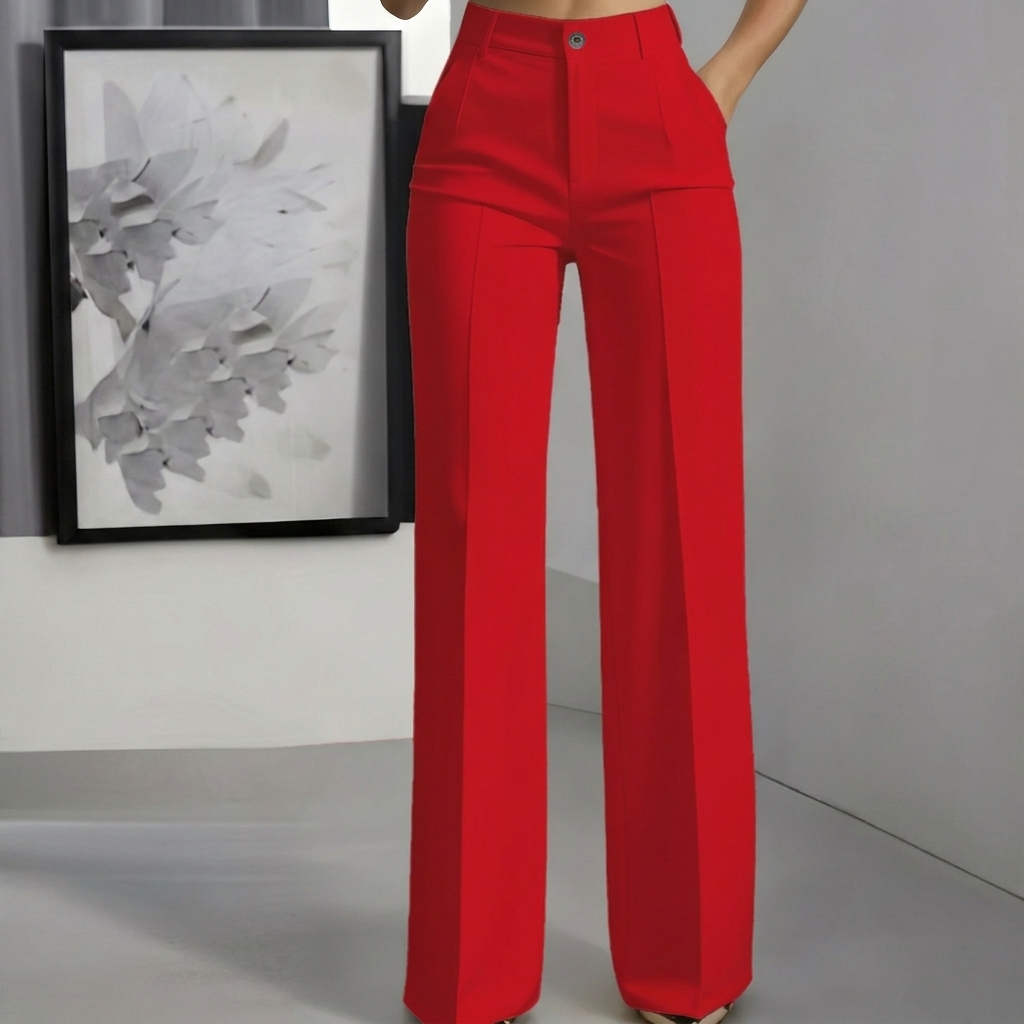 White Minimalist Ladies' Trousers