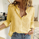 Blusa de mujer lisa con cuello clásico y ajuste cómodo