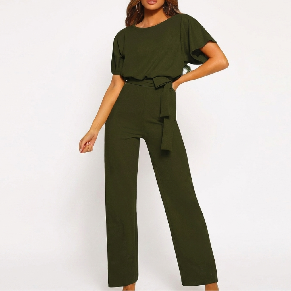 Women's Casual Jumpsuit with Straight Leg and Stylish Design