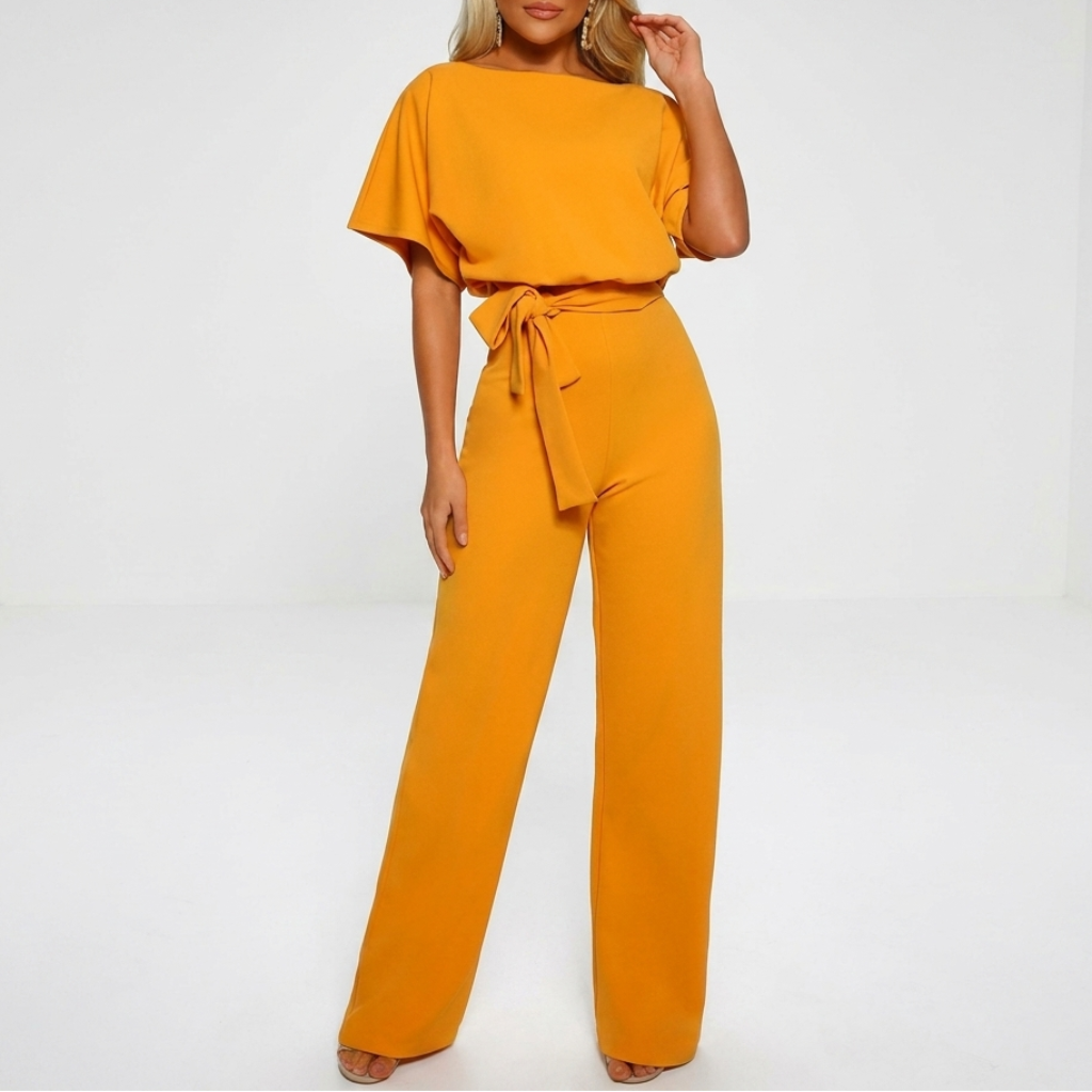Women's Casual Jumpsuit with Straight Leg and Stylish Design