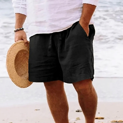 Pantaloncini casual da uomo con coulisse e tasche, adatti per l'estate e la spiaggia.
