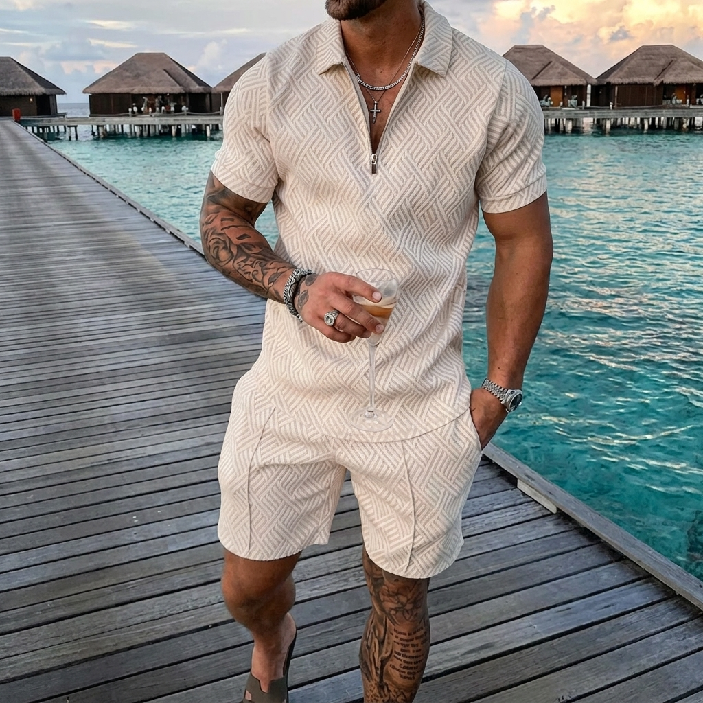 New Casual Summer Suit Short Sleeves Men