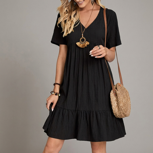Vestido casual de verano para mujer con mangas cortas y corte holgado
