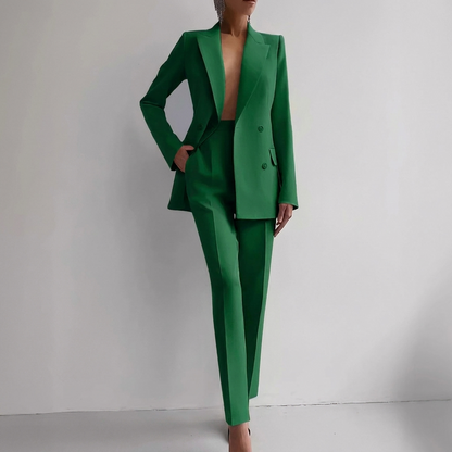 Business Women's Suit Set with Blazer and Trousers