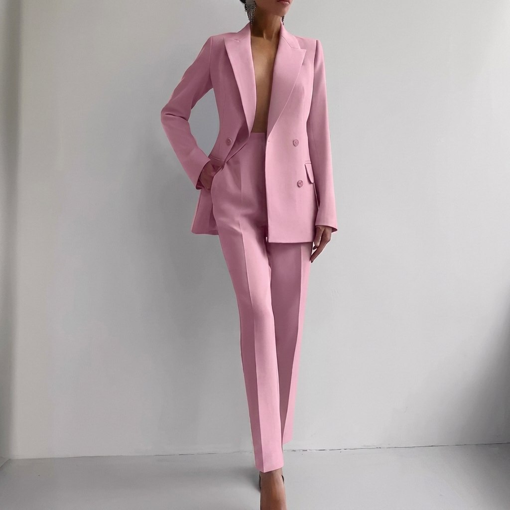 Business Women's Suit Set with Blazer and Trousers
