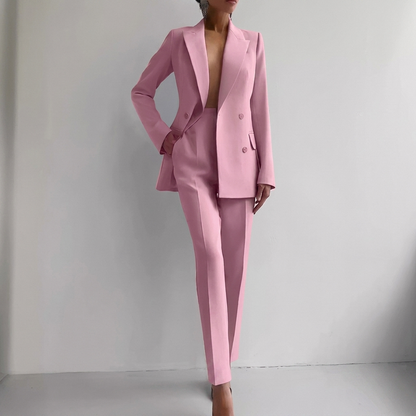 Business Women's Suit Set with Blazer and Trousers