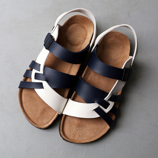 Zapatillas planas simples de corcho para hombre con recortes