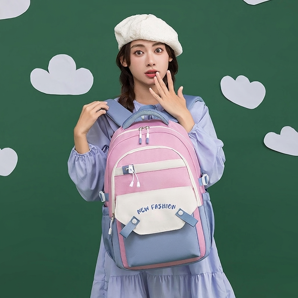 Colourful Backpack with Contrast