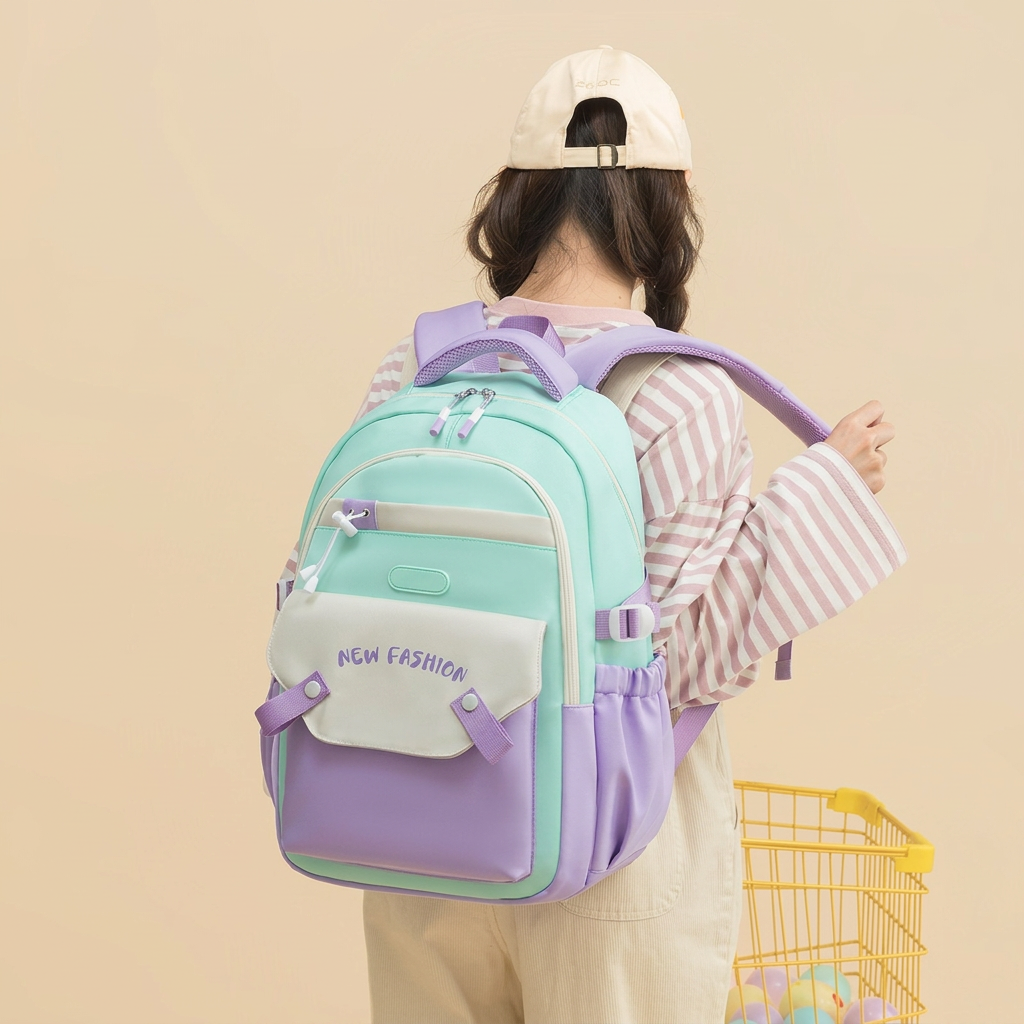 Colourful Backpack with Contrast