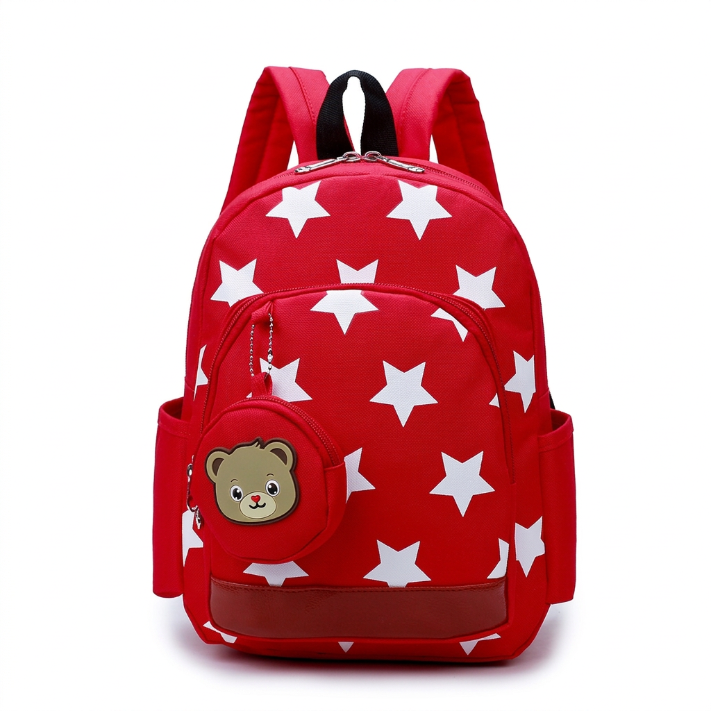 Cute Toddler Backpack with Bear Pattern