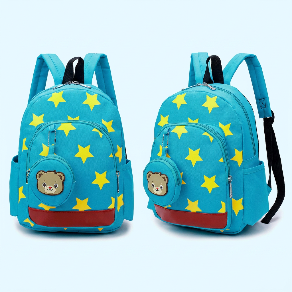 Cute Toddler Backpack with Bear Pattern