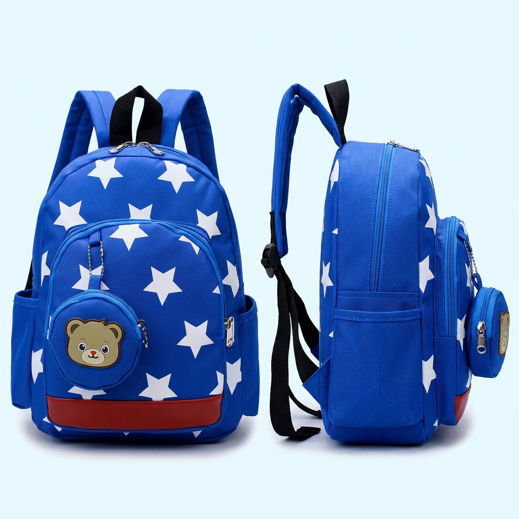 Cute Toddler Backpack with Bear Pattern