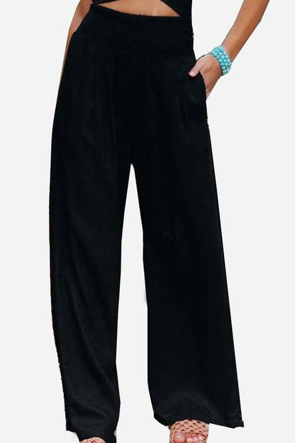 Palazzo ladies' trousers with high waist - Jamilla