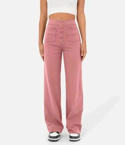 Moduza - Pantalones elásticos de cintura alta
