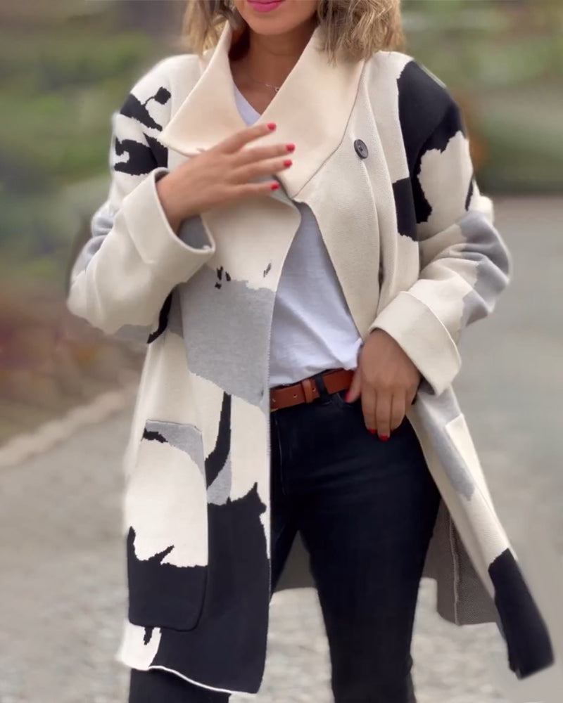 Veste tendance à manches longues avec imprimé