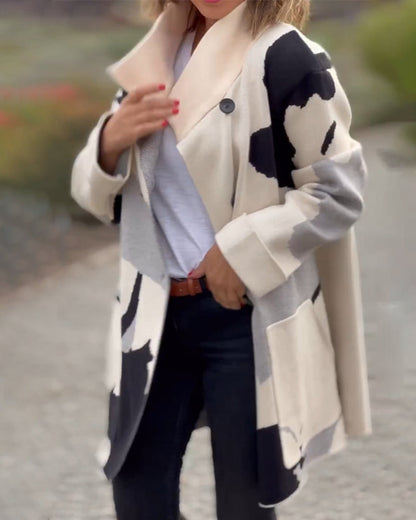 Veste tendance à manches longues avec imprimé