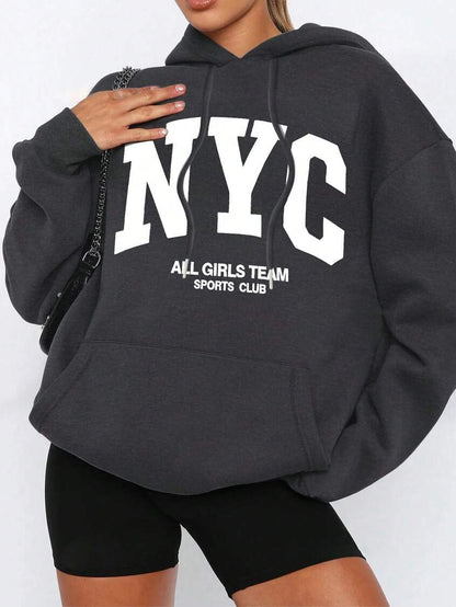 Oversized hoodie with drop shoulder design