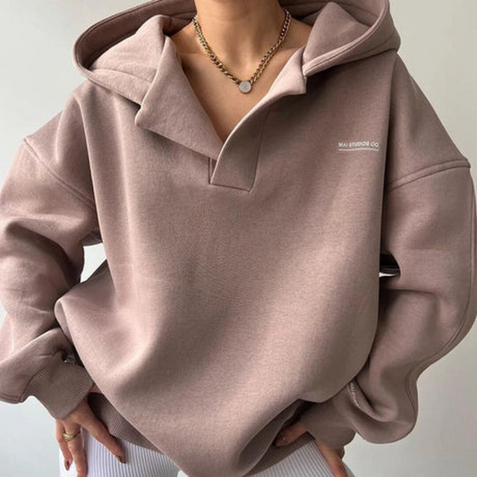 Sudadera con capucha para mujer, estilo holgado