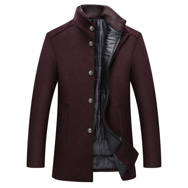 Hugo | Single-breasted Thick Wool Men's Coat