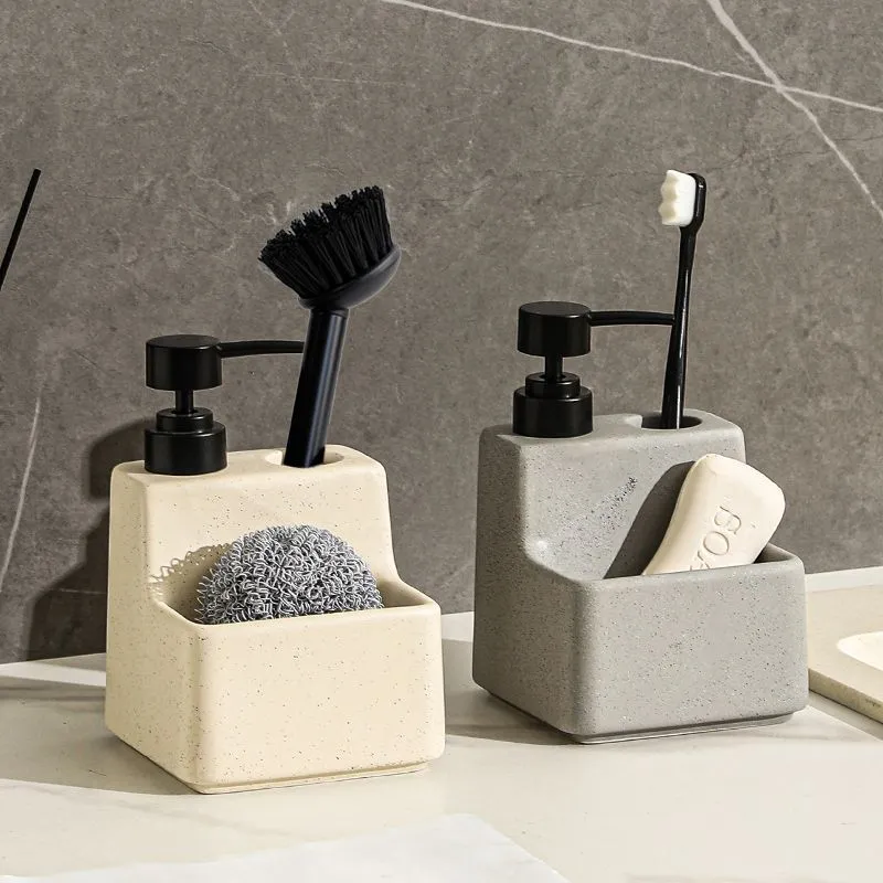 Kitchen soap dispenser with brush and sponge holder – Luxurious and practical