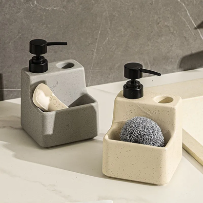 Kitchen soap dispenser with brush and sponge holder – Luxurious and practical