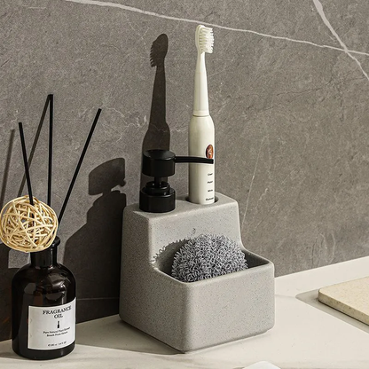 Kitchen soap dispenser with brush and sponge holder – Luxurious and practical