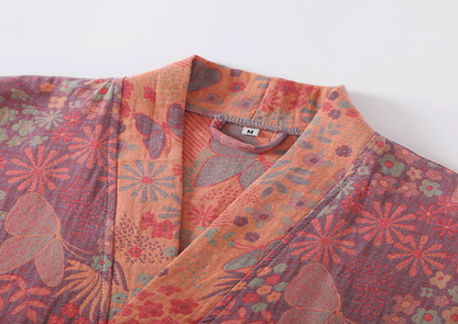 Ženski kimono-kućni ogrtač – botanički uzorak i organski pamuk