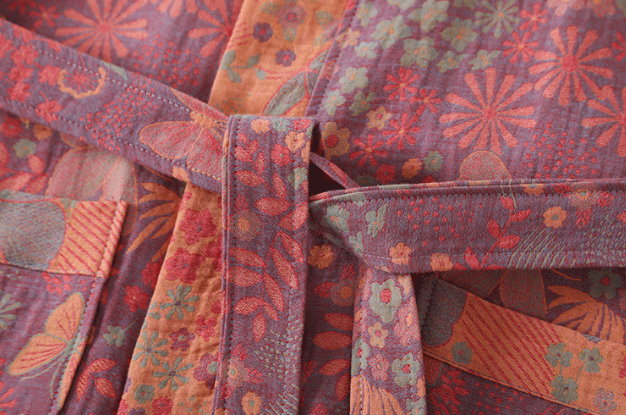 Ženski kimono-kućni ogrtač – botanički uzorak i organski pamuk