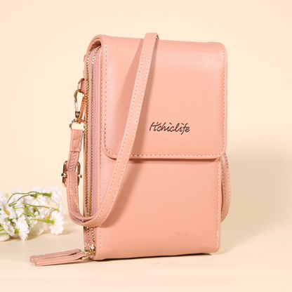 Bolso para teléfono con pantalla táctil y función de billetera – compacto y cruzado para el día a día