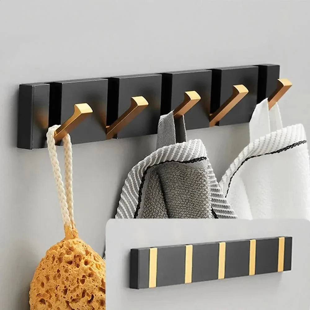 Foldable Metal Wall Hook with Multiple Hooks – Space-Saving and Modern