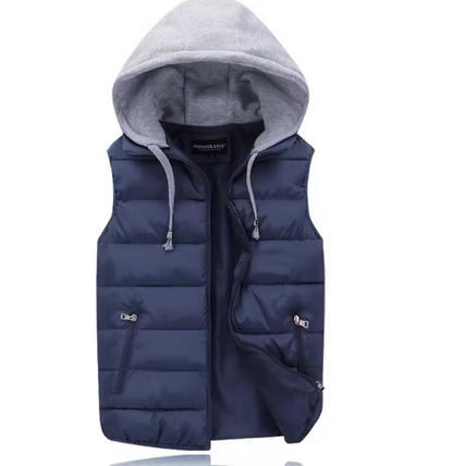 Gilet matelassé pour homme avec capuche, chaud et confortable pour un style décontracté