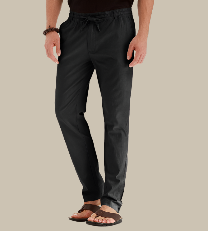 Men's Casual Loose Summer Trousers with Elastic Waist - Mateo