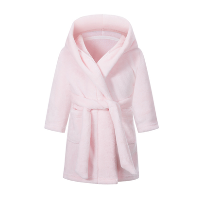 Children's Hooded Bathrobe – Soft Fleece Robe for Girls with Comfortable Fit